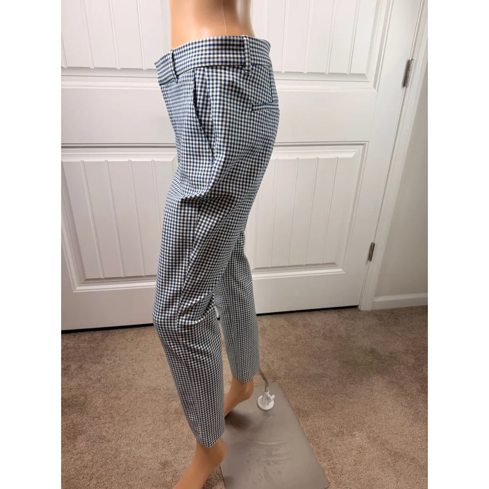 Womens GAP Black White Gingham Signature Skinny Ankle Pants 6 Preppy Cottagecore